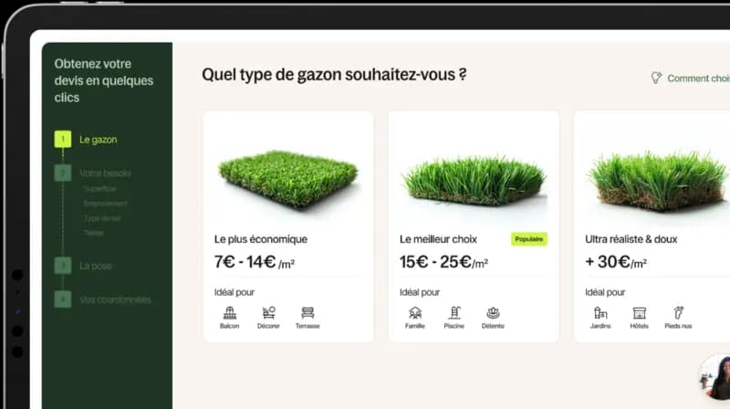 Exemple de gazon synthétique installé